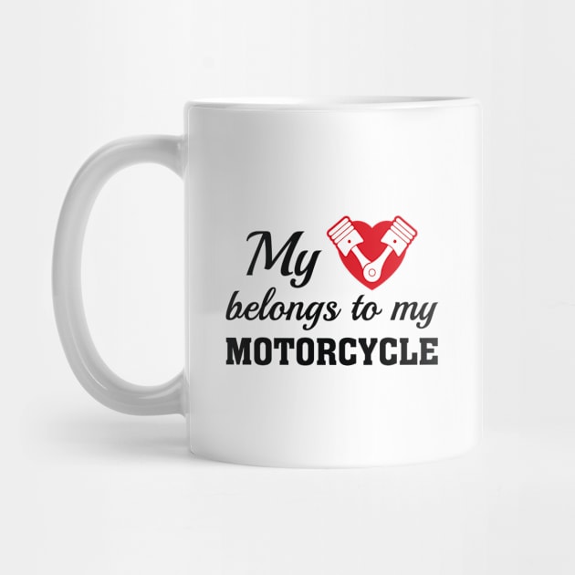 Heart Belongs Motorcycle by VectorPlanet